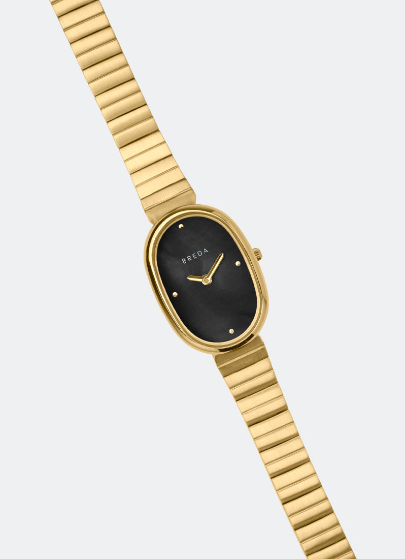Jam Tangan Breda Jane Midnight Mother of Pearl Dial Gold Metal Bracelet 23mm 1741D