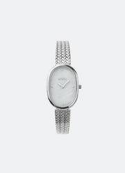 Jam Tangan Breda Jane Tethered Pearl Natural MOP Dial Silver Metal Mesh 23mm 1741M