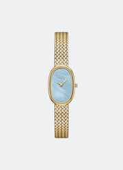 Jam Tangan Breda Jane Tethered Small Sky MOP Dial Gold Mesh 18 mm 1757D