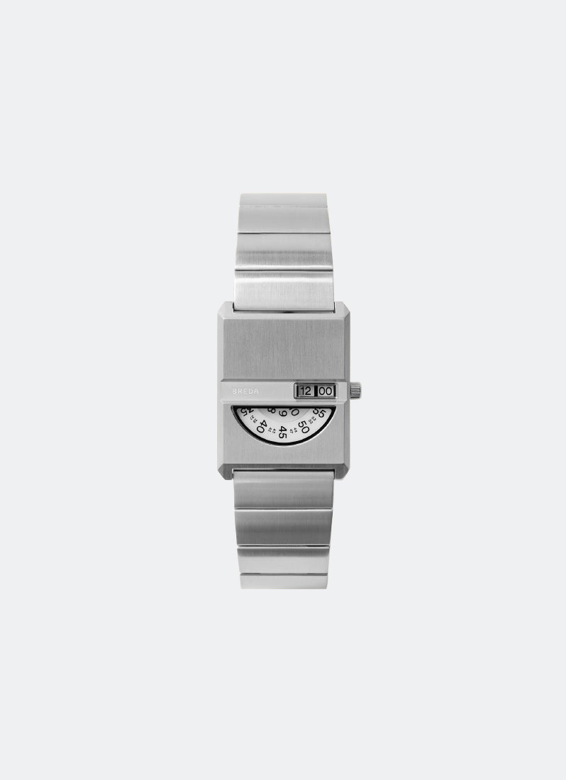 Jam Tangan Breda Pulse Tandem White Dial Silver Metal Bracelet 26mm 1747B