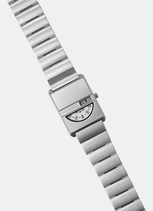 Jam Tangan Breda Pulse Tandem White Dial Silver Metal Bracelet 26mm 1747B