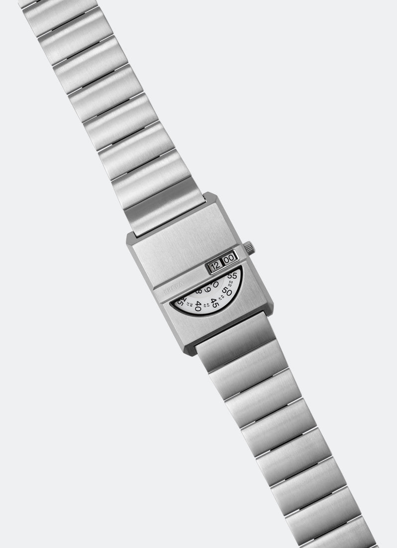 Jam Tangan Breda Pulse Tandem White Dial Silver Metal Bracelet 26mm 1747B