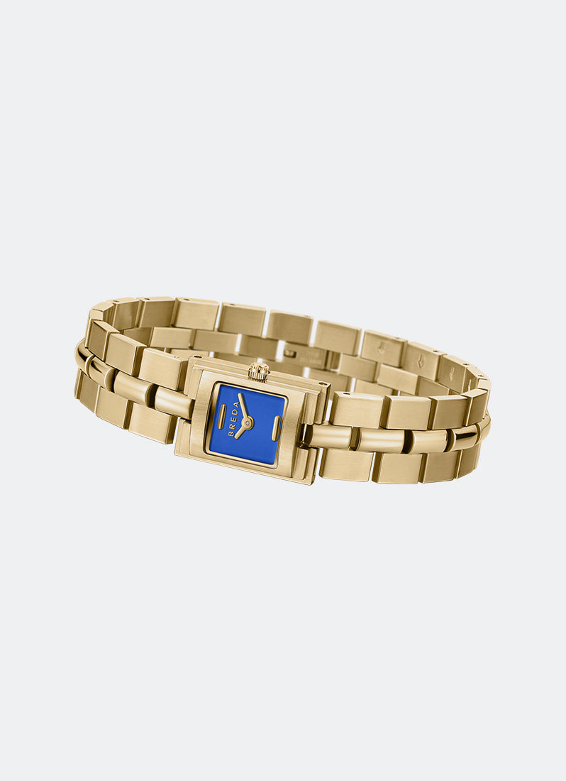 Jam Tangan Breda Relic Azul Dial Gold Metal Bracelet 1751E