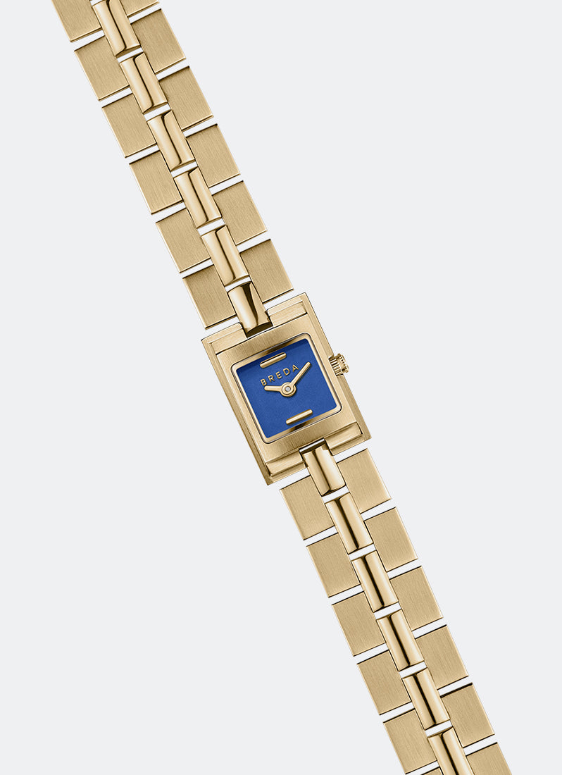 Jam Tangan Breda Relic Azul Dial Gold Metal Bracelet 1751E