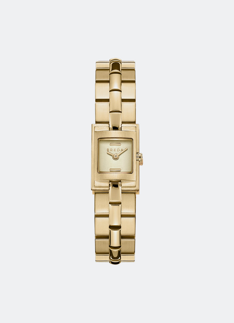 Jam Tangan Breda Relic Champagne Dial Gold Metal Bracelet 1751A