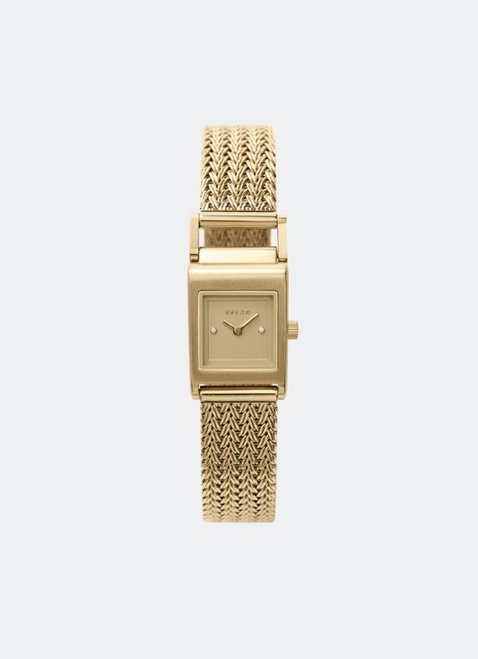 Jam Tangan Breda Revel Tethered Champagne Dial Gold Metal Mesh 18mm 1746F