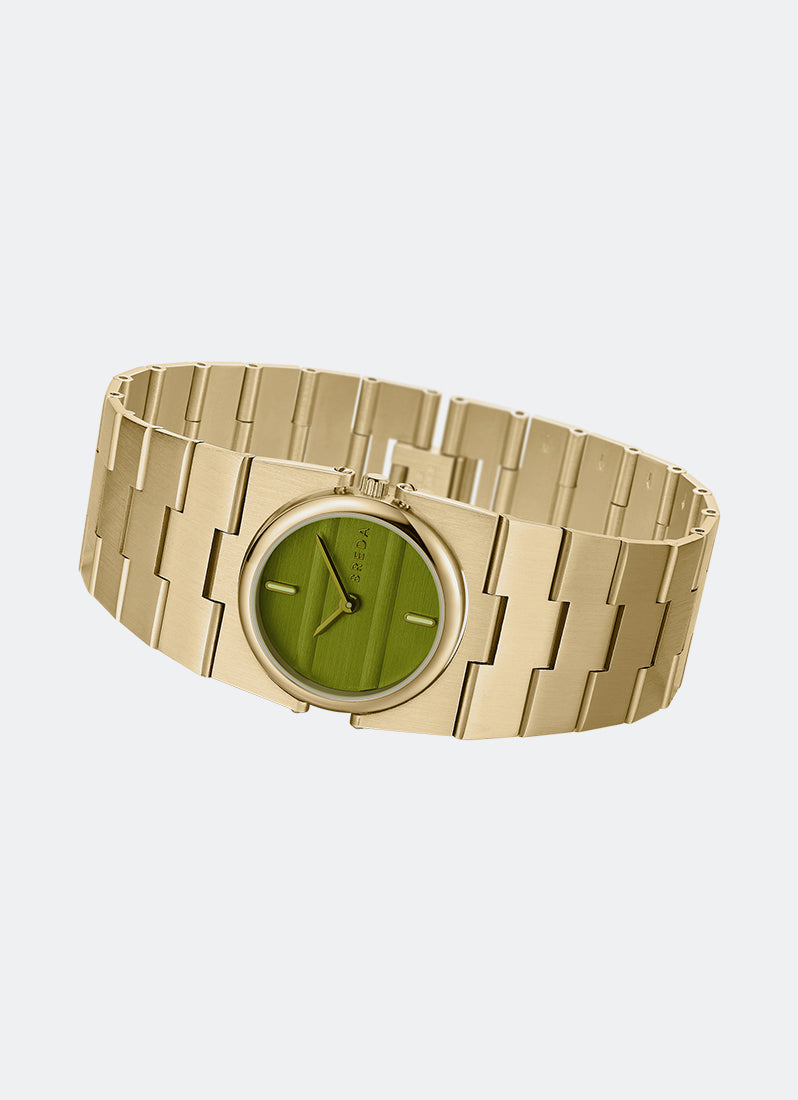 Jam Tangan Breda Sync Green Dial Gold Metal Bracelet 1752E
