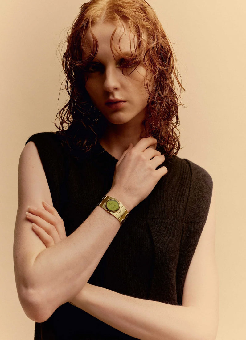 Jam Tangan Breda Sync Green Dial Gold Metal Bracelet 1752E