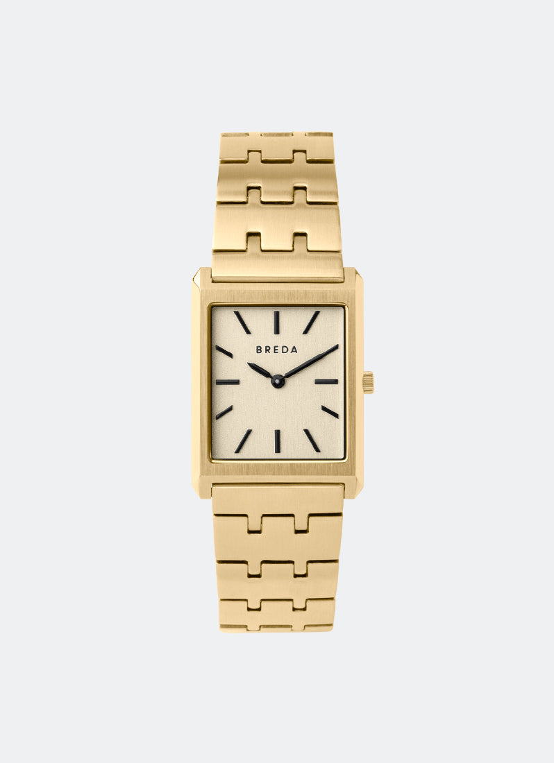 Jam Tangan Breda Virgil Champagne Dial Gold Metal Bracelet 26mm 1740B 1