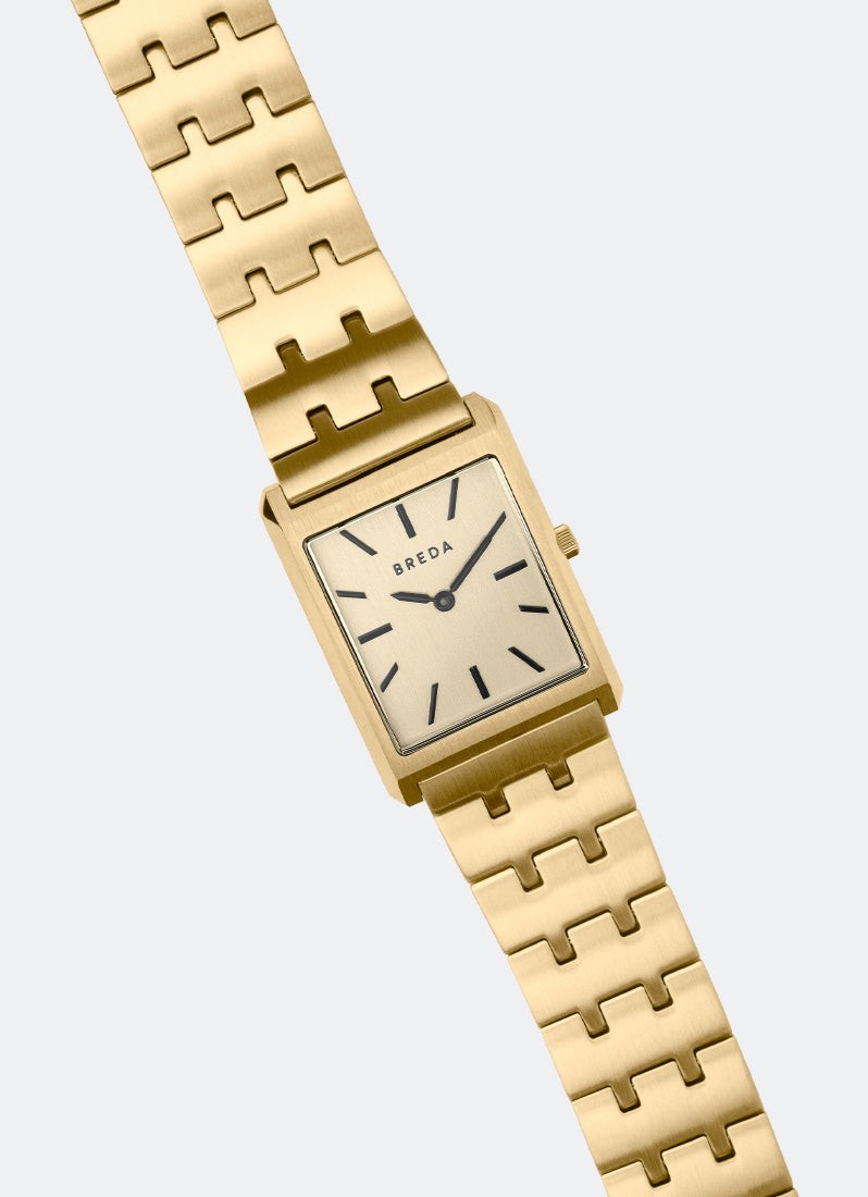 Jam Tangan Breda Virgil Champagne Dial Gold Metal Bracelet 26mm 1740B