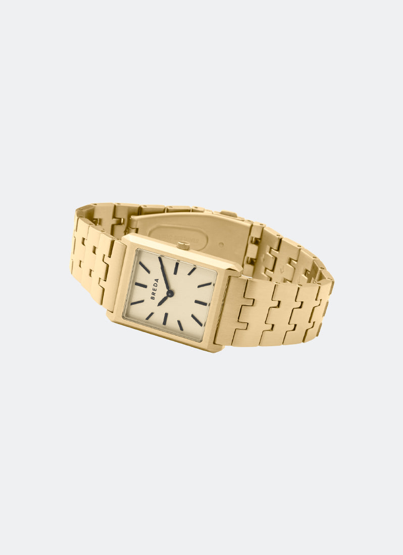 Jam Tangan Breda Virgil Champagne Dial Gold Metal Bracelet 26mm 1740B