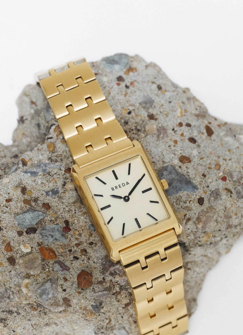 Jam Tangan Breda Virgil Champagne Dial Gold Metal Bracelet 26mm 1740B