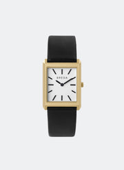 Jam Tangan Breda Virgil Ivory Dial Gold Black Leather 26mm 1736B