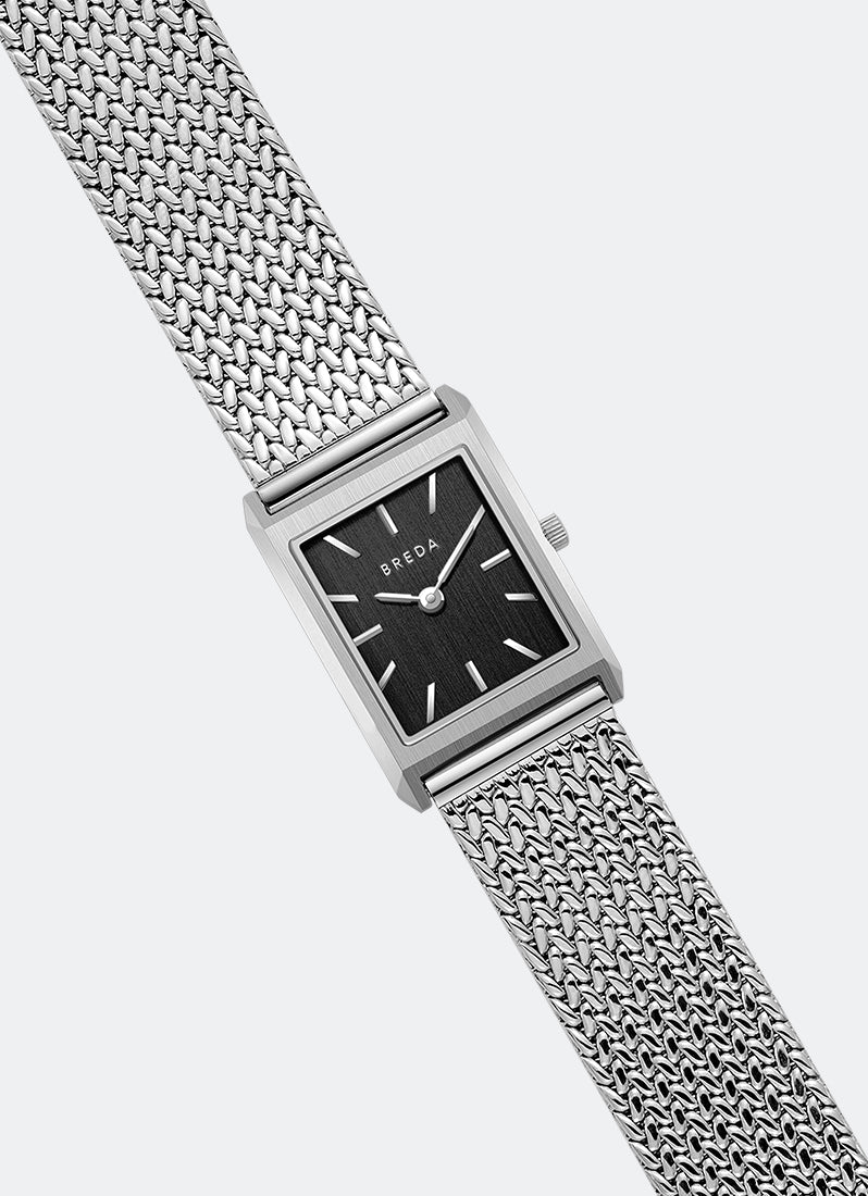 Jam Tangan Breda Virgil Mini Silver and Black Metal Bracelet 1758E