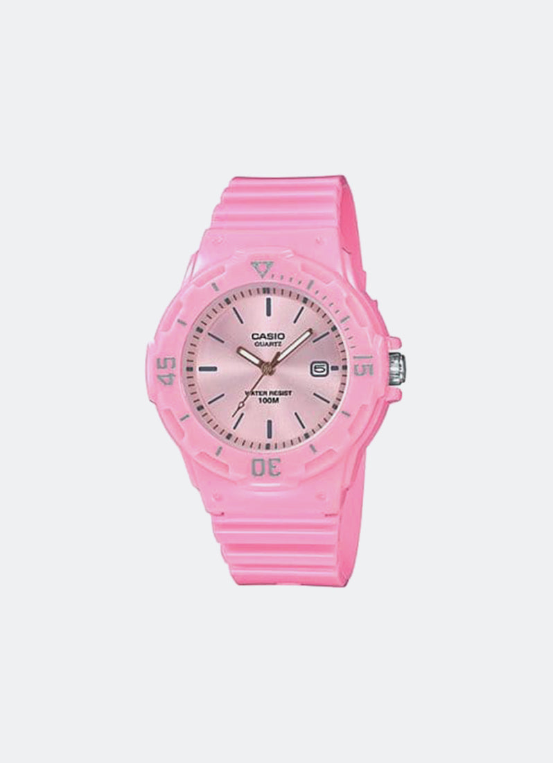 Jam Tangan Casio Analog Pink Resin Strap 34.2mm Ladies LRW-200H-4E4VDF