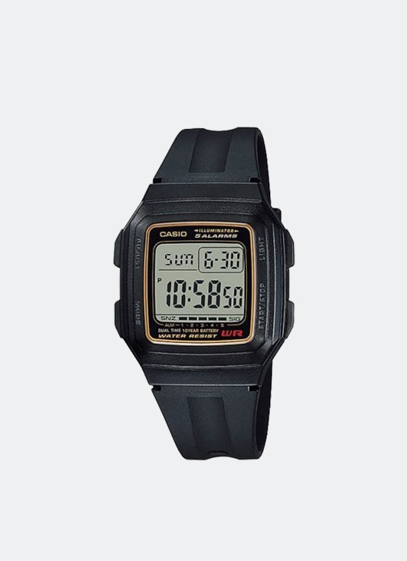 Jam Tangan Casio Digital Black Resin Strap 34mm Ladies F-201WA-9ADF