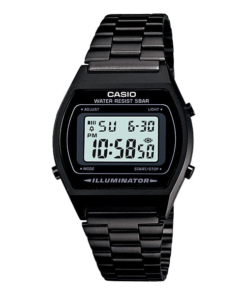 Jam Tangan Casio Digital Black Stainless Steel Strap 35mm Unisex B640WB-1ADF