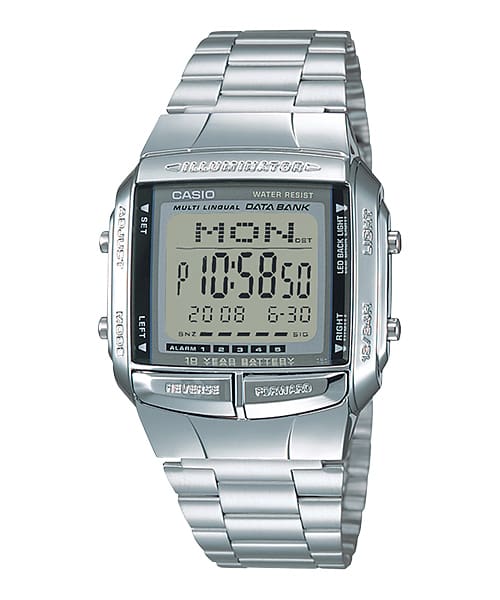 Jam Tangan Casio Digital Silver Stainless Steel Strap 37.7mm Men DB-360-1ADF