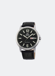 Jam Tangan Commuter Automatic Day Date Black Dial Leather Black 41.9mm RA-AA0C04B