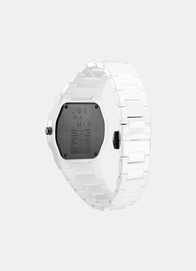 Jam Tangan D1 Milano CERAMIC PURE WHITE 37MM D1-CEBU02