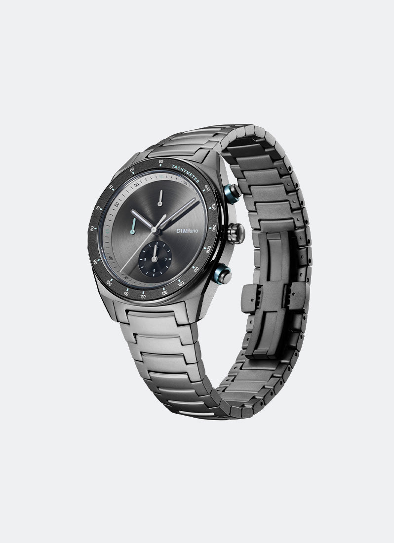 Jam Tangan D1 Milano Chronograph Bracelet Essential Black D1-CHBJ21