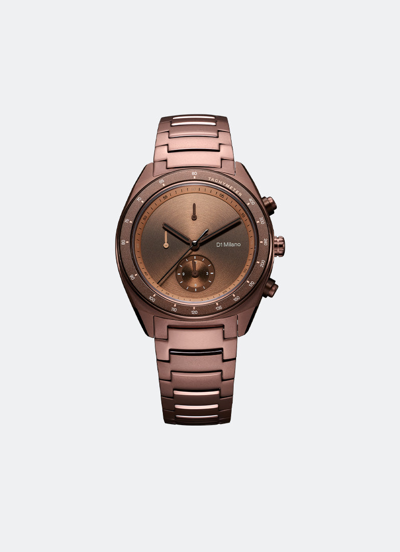 Jam Tangan D1 Milano Chronograph Bracelet Essential Brown D1-CHBJ22