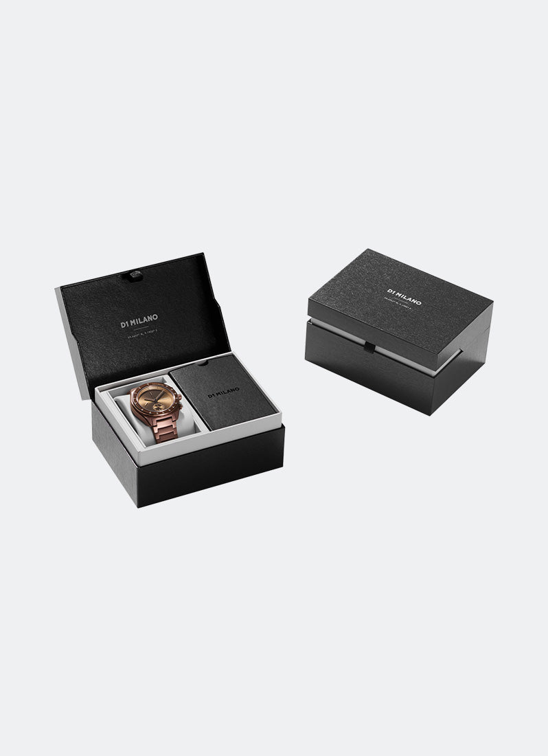 Jam Tangan D1 Milano Chronograph Bracelet Essential Brown D1-CHBJ22