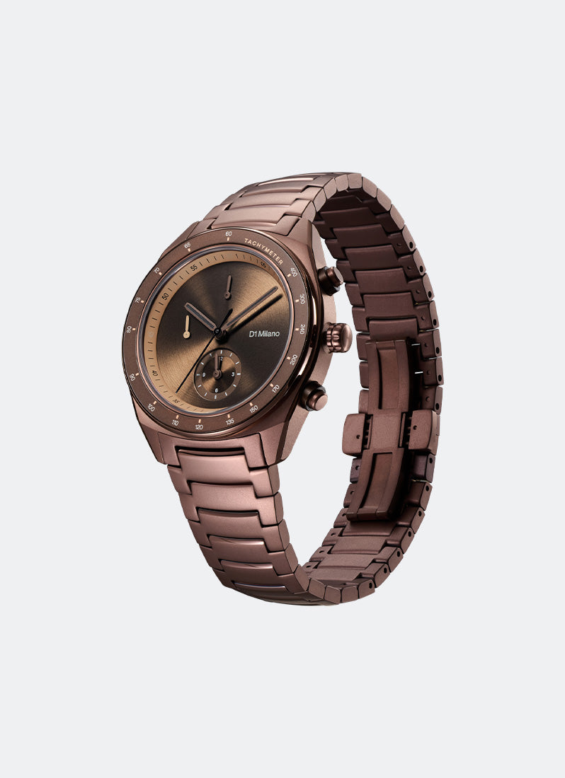 Jam Tangan D1 Milano Chronograph Bracelet Essential Brown D1-CHBJ22