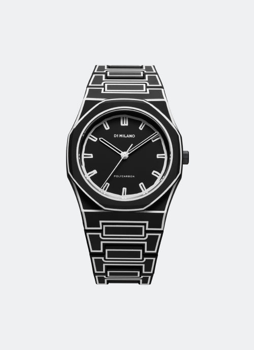 Jam Tangan D1 Milano Polycarbon Black Sketch 40.5mm D1-PCBJ33