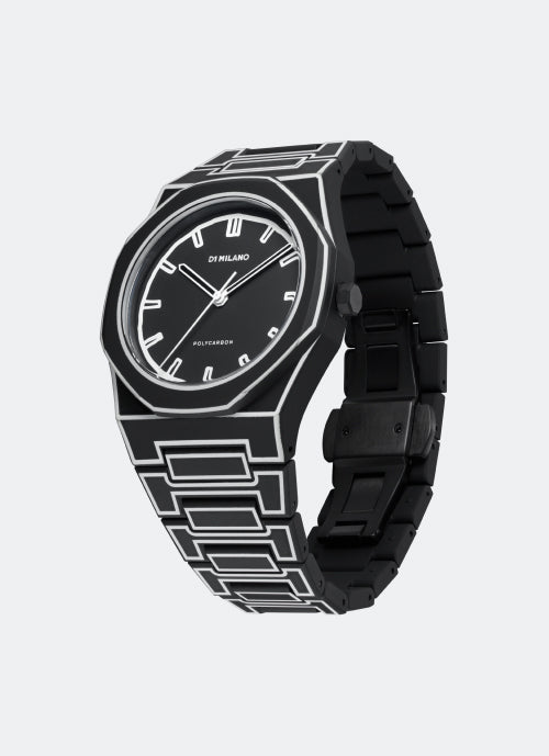 Jam Tangan D1 Milano Polycarbon Black Sketch 40.5mm D1-PCBJ33