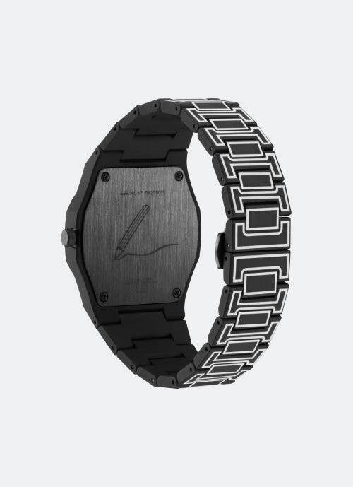 Jam Tangan D1 Milano Polycarbon Black Sketch 40.5mm D1-PCBJ33