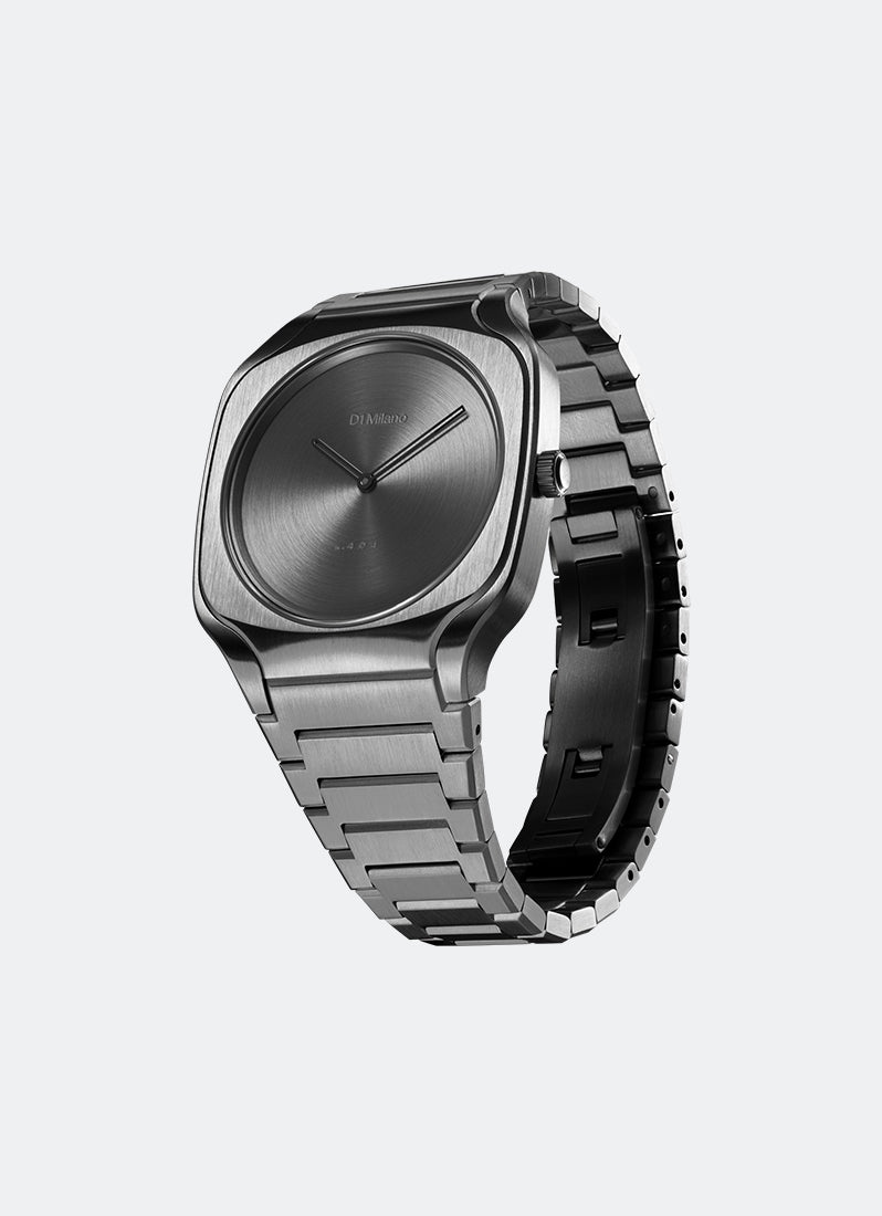 Jam Tangan D1 Milano Square Bracelet Gun Frame 37mm D1-SQBJ11