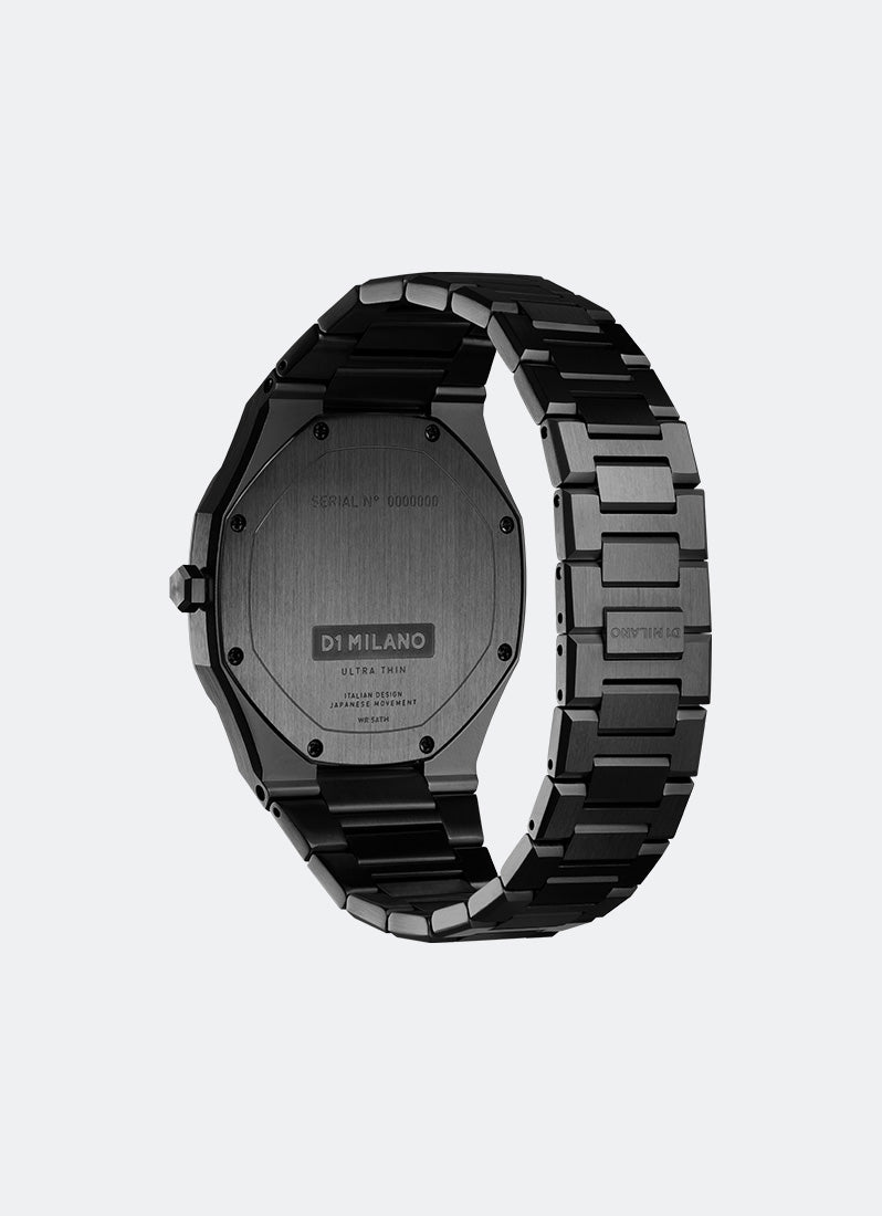 Jam Tangan D1 Milano Ultra Thin Bracelet Black DLC 40mm D1-UTBJ31