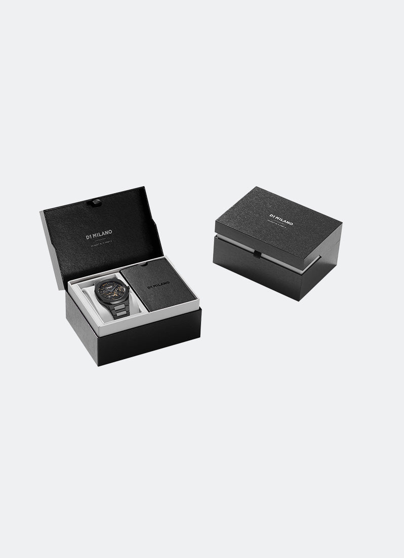 Jam Tangan D1 Milano Ultra Thin Bracelet Black DLC 40mm D1-UTBJ31