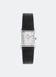 Jam Tangan Daniel Wellington Bound Black Crocodile Guilloché Silver 22mm x 32mm DW00100898