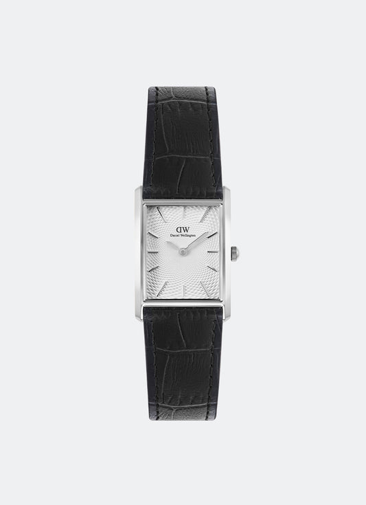 Jam Tangan Daniel Wellington Bound Black Crocodile Guilloché Silver 22mm x 32mm DW00100898