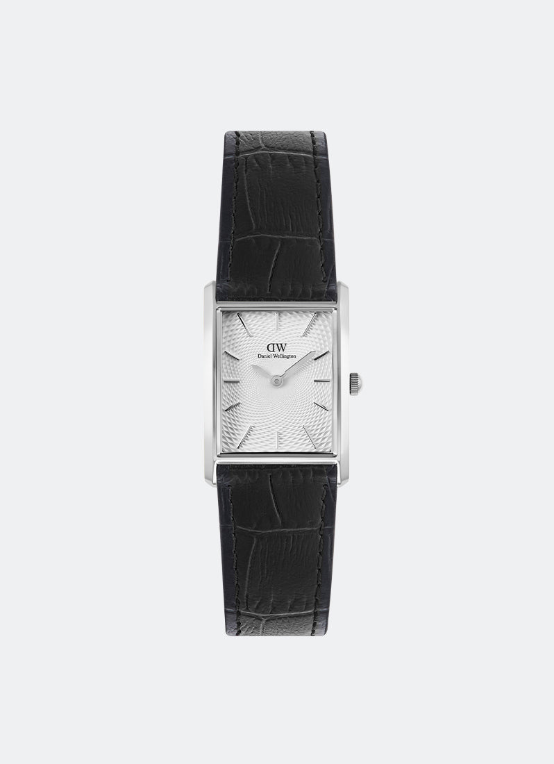 Jam Tangan Daniel Wellington Bound Black Crocodile Guilloché Silver 22mm x 32mm DW00100898