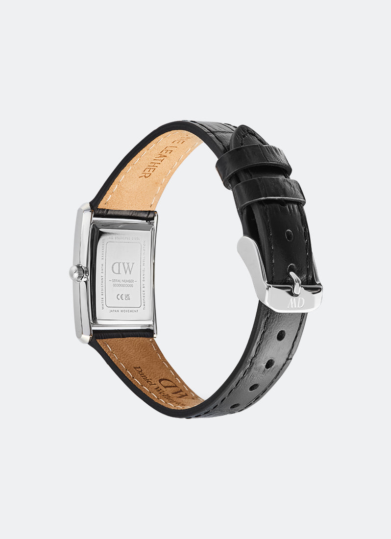 Jam Tangan Daniel Wellington Bound Black Crocodile Guilloché Silver Angle