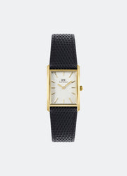 Jam Tangan Daniel Wellington Bound Black Lizard Guilloché Gold (24mm x 35mm) DW00100899