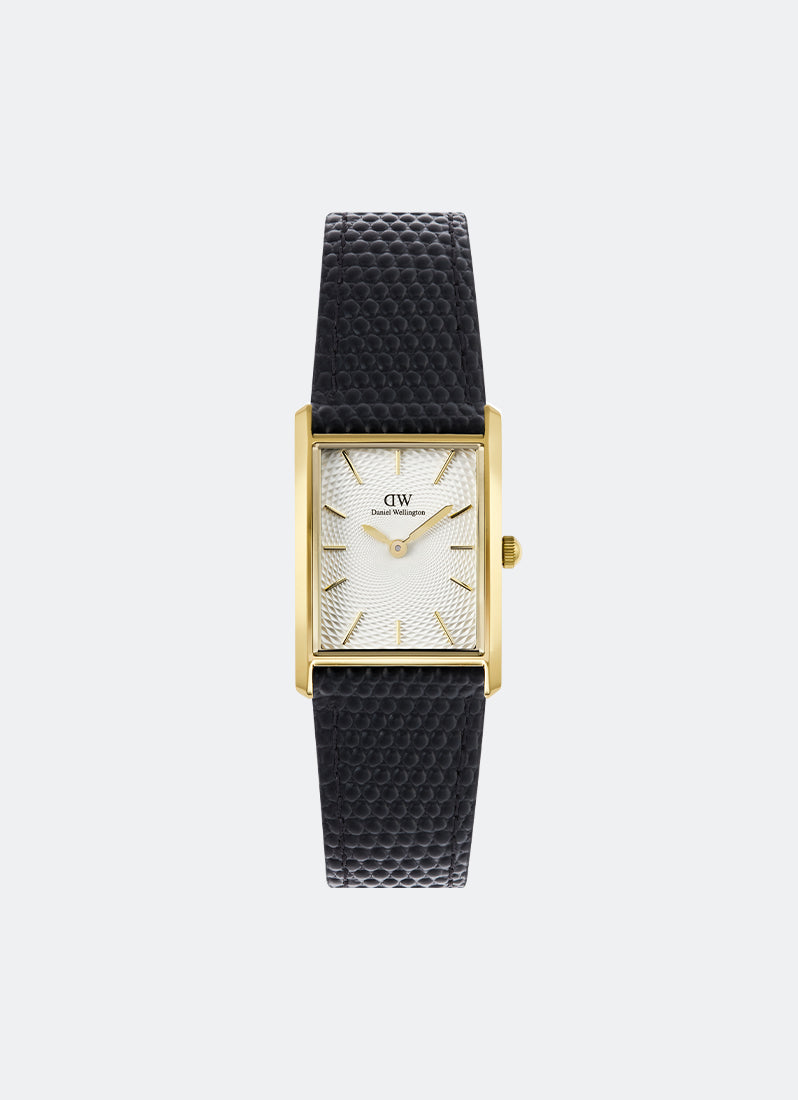 Jam Tangan Daniel Wellington Bound Black Lizard Guilloché Gold (24mm x 35mm) DW00100899