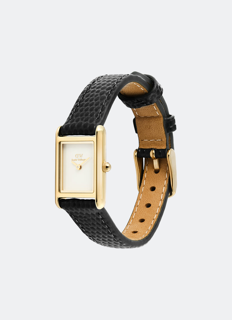 Jam Tangan Daniel Wellington Bound Mini Black Lizard Gold (17mm x 25.9mm) DW00100903