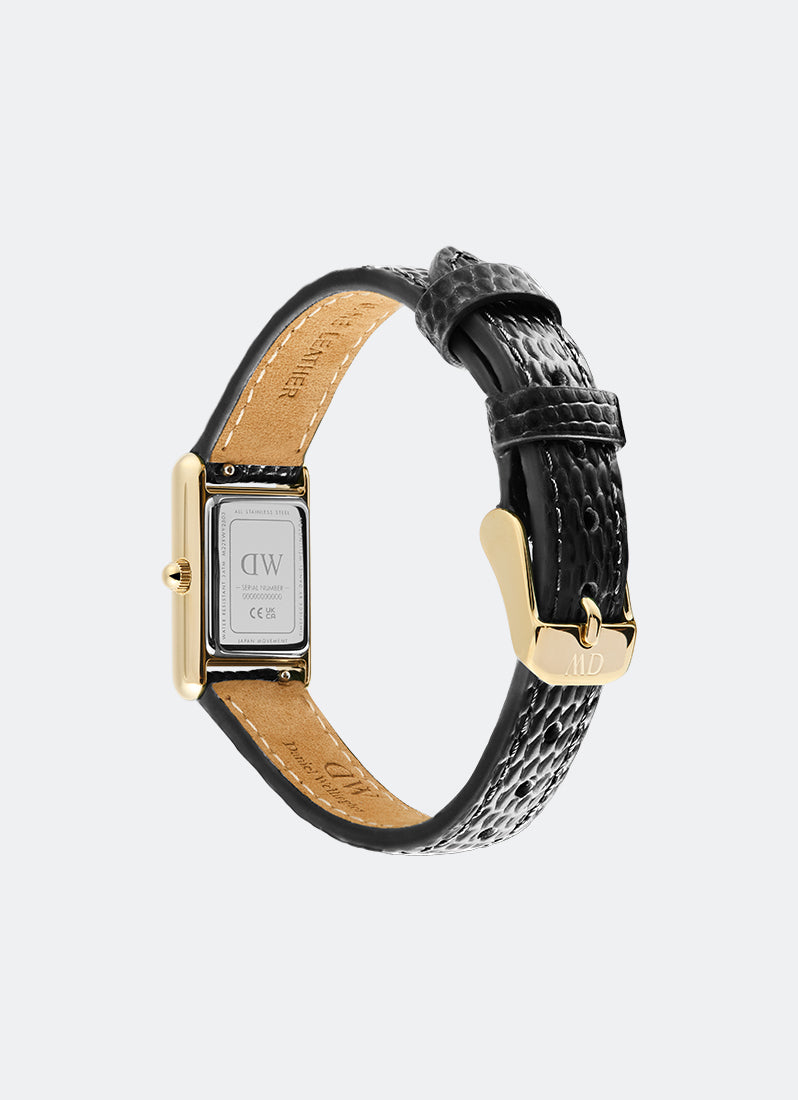Jam Tangan Daniel Wellington Bound Mini Black Lizard Gold (17mm x 25.9mm) DW00100903