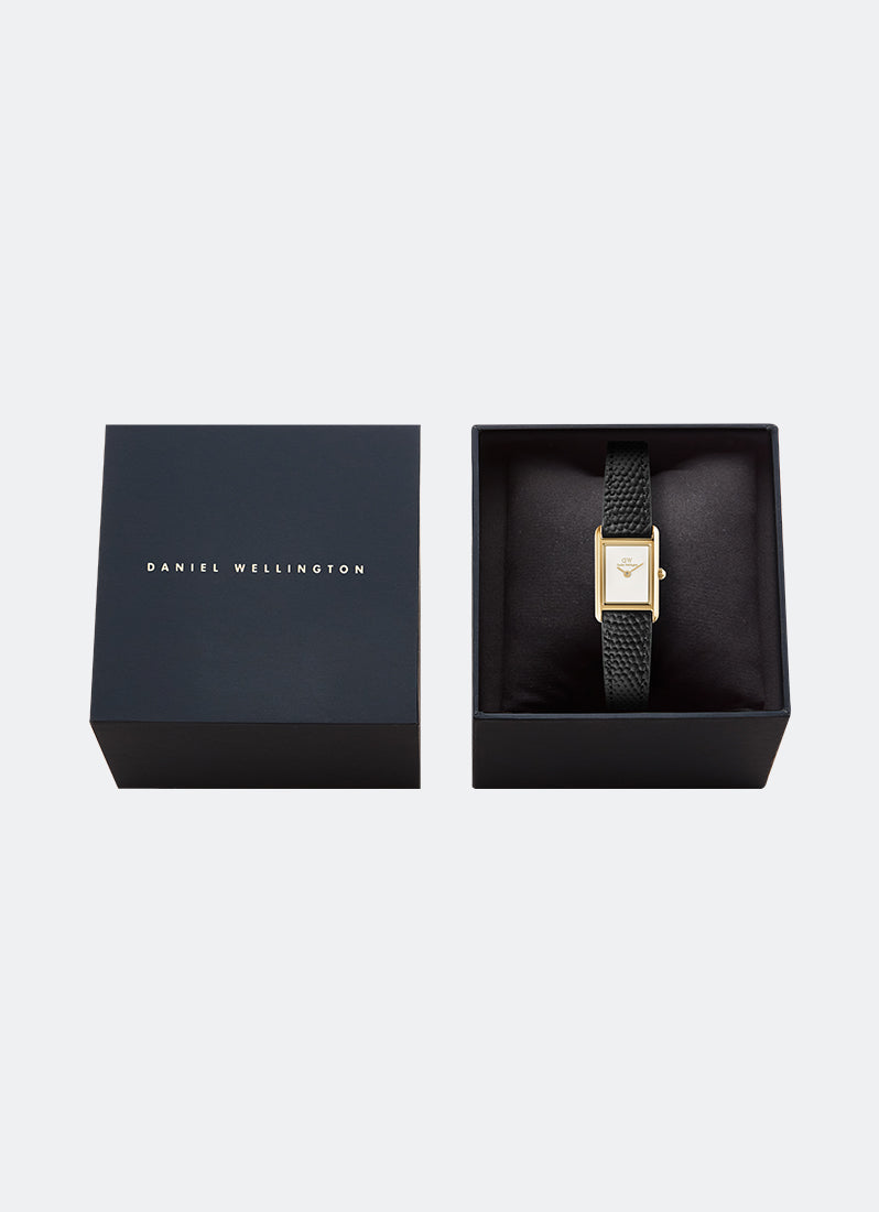 Jam Tangan Daniel Wellington Bound Mini Black Lizard Gold (17mm x 25.9mm) DW00100903