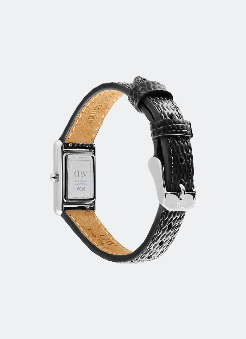 Jam Tangan Daniel Wellington Bound Mini Black Lizard Silver (17mm x 25.9mm) DW00100901