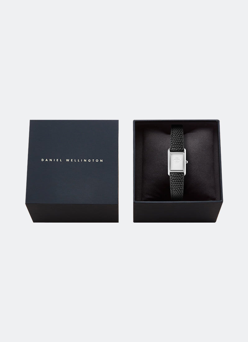 Jam Tangan Daniel Wellington Bound Mini Black Lizard Silver (17mm x 25.9mm) DW00100901