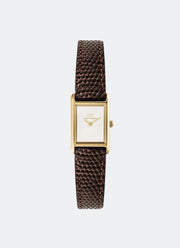Jam Tangan Daniel Wellington Bound Mini Dark Brown Lizard Gold (17mm x 25.9mm) DW00100904