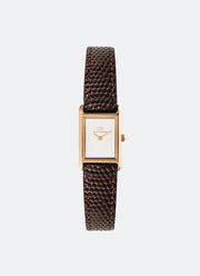 Jam Tangan Daniel Wellington Bound Mini Dark Brown Lizard Rose Gold (17mm x 25.9mm) DW00100908