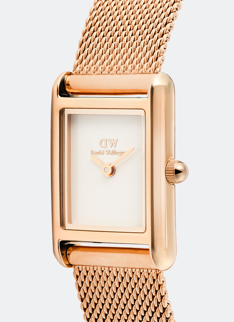 Jam Tangan Daniel Wellington Bound Mini Melrose White Rose Gold (17mm x 25.9mm) DW00100929 