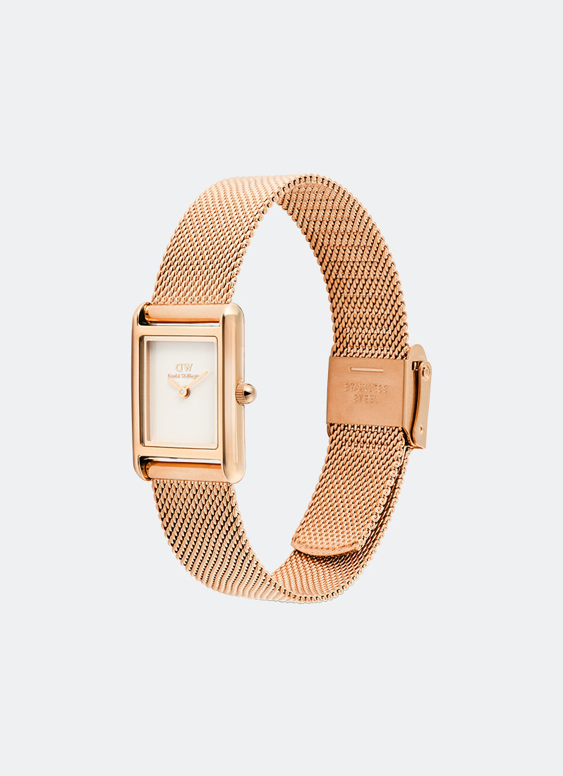 Jam Tangan Daniel Wellington Bound Mini Melrose White Rose Gold (17mm x 25.9mm) DW00100929 
