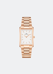 Jam Tangan Daniel Wellington Bound White 3-Link Rose Gold (35x24) DW00100702